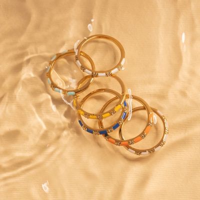 Vòng đúc hình khối thủ công 18K vàng bọc 925 Sterling bạc với men trắng hình khối Zirconia đồ trang sức tối giản tặng phụ nữ