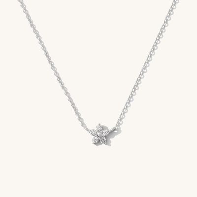 925 Sterling Silver Flower Necklace Exquisite Trendy Rhodium Plated For Engagement Wedding Party Perfect Gift For Girlfriends 925 Sterling Silver Flower Necklace Exquisite Trendy Rhodium Plated For Engagement Wedding Party Đám cưới Đám cưới
