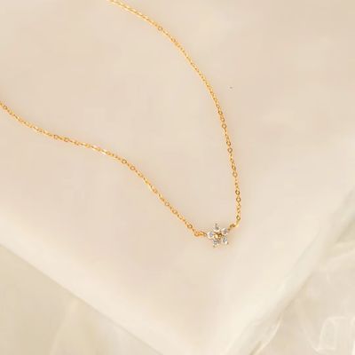 925 Sterling Silver Flower Necklace Exquisite Trendy Rhodium Plated For Engagement Wedding Party Perfect Gift For Girlfriends 925 Sterling Silver Flower Necklace Exquisite Trendy Rhodium Plated For Engagement Wedding Party Đám cưới Đám cưới