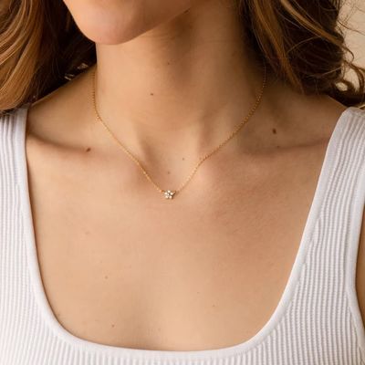 925 Sterling Silver Flower Necklace Exquisite Trendy Rhodium Plated For Engagement Wedding Party Perfect Gift For Girlfriends 925 Sterling Silver Flower Necklace Exquisite Trendy Rhodium Plated For Engagement Wedding Party Đám cưới Đám cưới