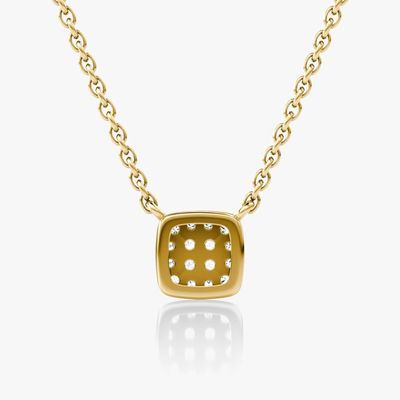 Vòng cổ mặt dây chuyền hình vuông bằng bạc 925 mạ vàng 18K đính đá Cubic Zirconia