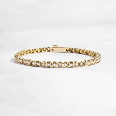 3mm Zirconia quần vợt vòng đeo tay 925 bạc 14K vàng bọc đồ trang sức Unisex