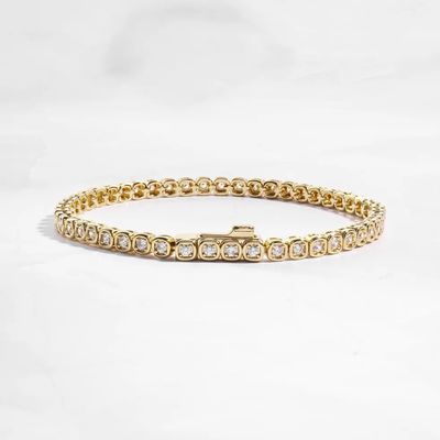 3mm Zirconia quần vợt vòng đeo tay 925 bạc 14K vàng bọc đồ trang sức Unisex