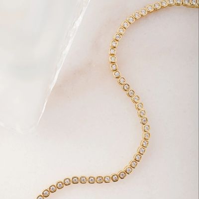 3mm Zirconia quần vợt vòng đeo tay 925 bạc 14K vàng bọc đồ trang sức Unisex
