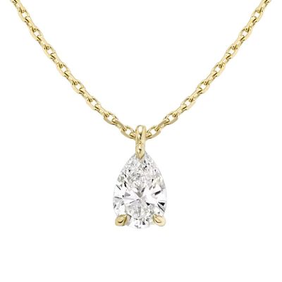 Vòng cổ mặt dây chuyền bạc 925 hình quả lê đính đá Zircon cho nữ