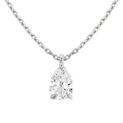 Vòng cổ mặt dây chuyền bạc 925 hình quả lê đính đá Zircon cho nữ