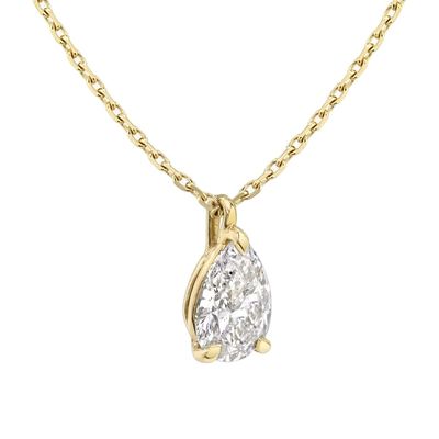 Vòng cổ mặt dây chuyền bạc 925 hình quả lê đính đá Zircon cho nữ