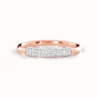 925 Sterling bạc 18K vàng bọc CZ đắp nhẫn cho phụ nữ