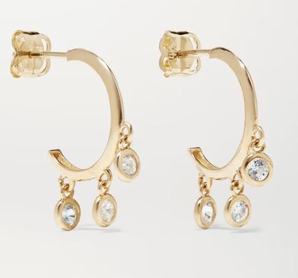 14K vàng bọc đồng Hoop Bàn tai với Zircon Bezel thiết lập