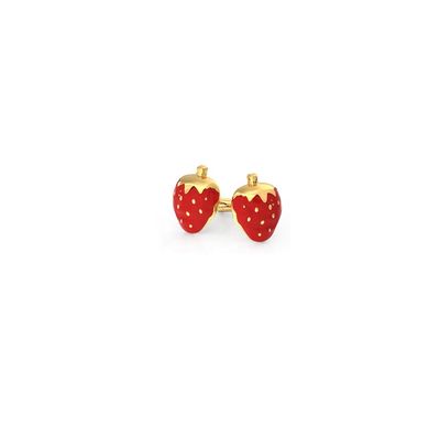 Bông tai hình dâu tây bằng bạc 925 cho trẻ em, độ tinh khiết 92.5%