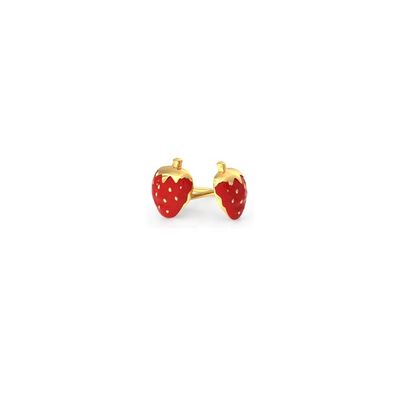 Bông tai hình dâu tây bằng bạc 925 cho trẻ em, độ tinh khiết 92.5%