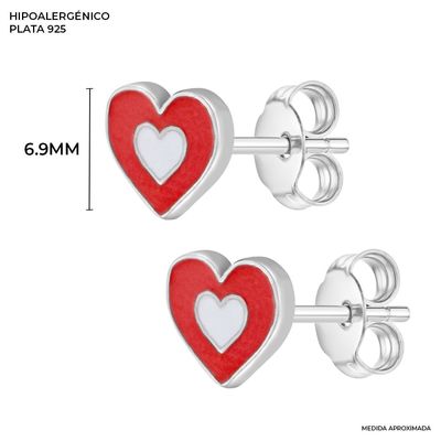 Bông tai nụ hình trái tim bằng bạc 925 cho trẻ em và phụ nữ