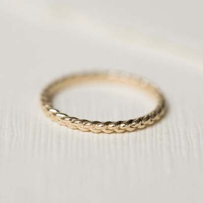 Waterproof 18K Gold Plated 925 Sterling Silver Fashion Stacking Leaf Ring for Unisex