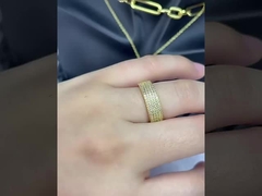 6mm 14K vàng bọc đá quý nhẫn xì gà 925 Sterling Băng bạc