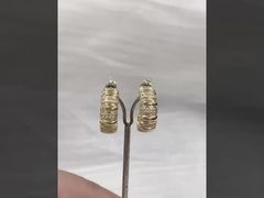 Nhòng tai hoành tráng 18K vàng bọc nhiều hạt nhỏ nhỏ cho phụ nữ 2021