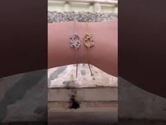 925 Sterling Silver Elephant Bracelet với công nghệ Micro Insert và White Diamond CZ