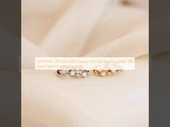 Vận chuyển UPS DHL EMS Fedex TNT Bông tai Huggies Opal Vàng 18K Bạc 925