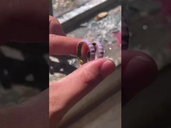 925 Sterling Silver Enamel Girl's Ring with Handmade 18K Gold Plated Eternity Band (Vòng nhẫn của cô gái bằng kim cuộn bằng vàng 18K)